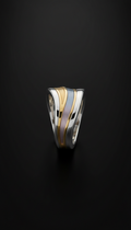 Platinum Wave sculptural ring