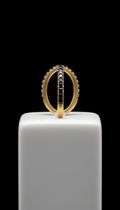 Gallery Black diamond arc ring