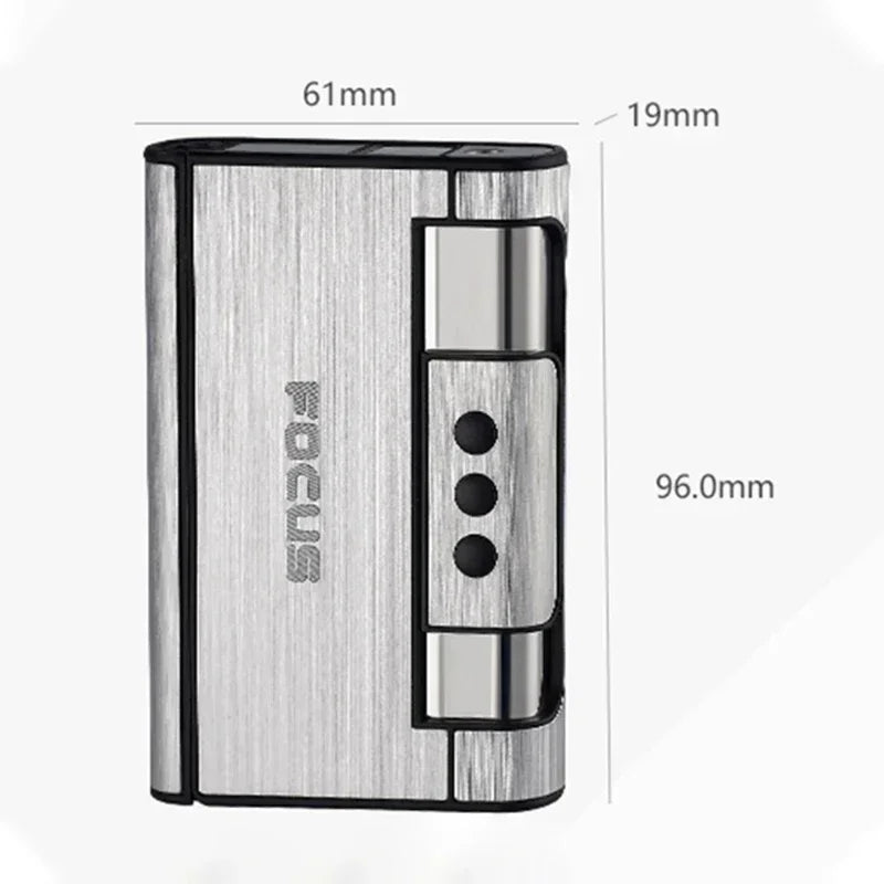 2 in 1 Automatic Cigarette Case with Lighter Metal Portable Moisture Proof Inflatable Lighter Smoking Accessories 8 20 Pieces